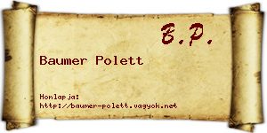 Baumer Polett névjegykártya